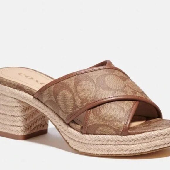 COACH Sloan Monogram Espadrille Slip - Picture 1 of 6